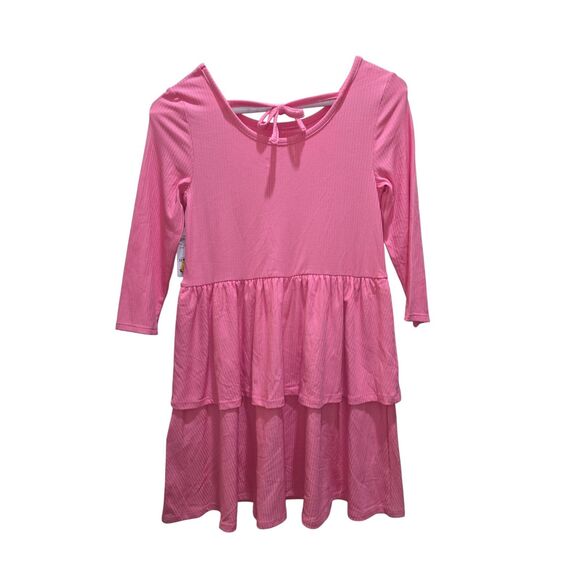 Girls Pink Tiered Dress Size M NWT by Epic Threads – Long Sleeve Ribbed Knit - Picture 3 of 8